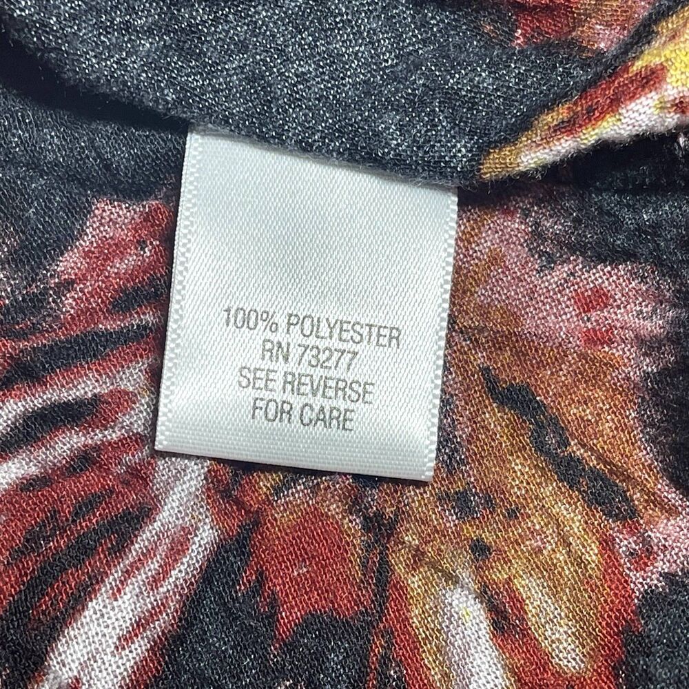 Simply Vera Vera Wang | Crinkle Watercolor Floral Long Sleeve Top | PXL - Picture 6 of 9